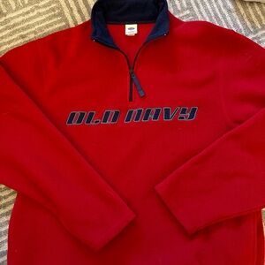 Old Navy Men's Red Zip-Up Sweater